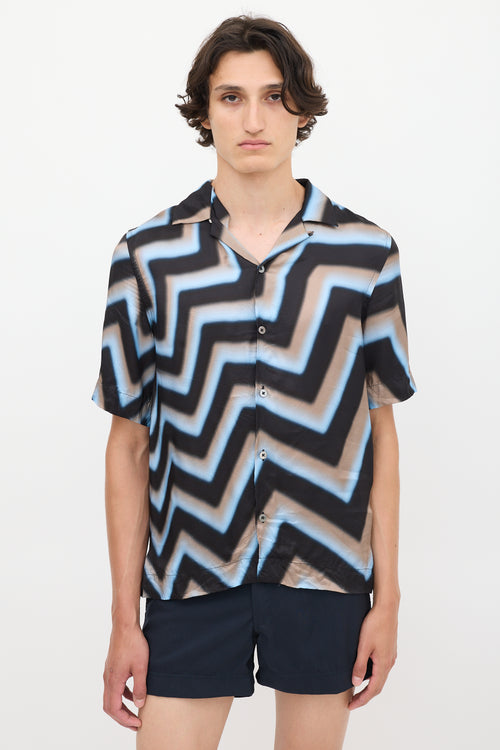 Paul Smith Light Blue & Multicolour Zigzag Shirt