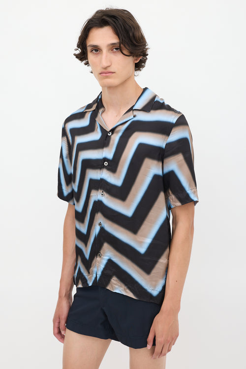 Paul Smith Light Blue & Multicolour Zigzag Shirt