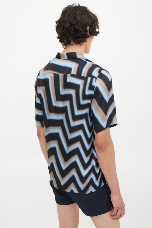 Paul Smith Light Blue & Multicolour Zigzag Shirt