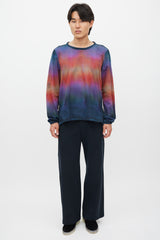Paul Smith Navy & Multicolour Gradient Zip Top