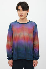 Paul Smith Navy & Multicolour Gradient Zip Top