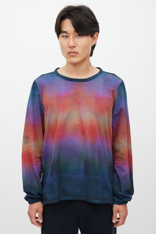 Paul Smith Navy & Multicolour Gradient Zip Top