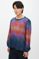 Paul Smith Navy & Multicolour Gradient Zip Top