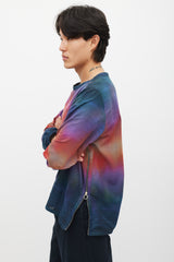 Paul Smith Navy & Multicolour Gradient Zip Top