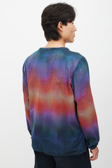 Paul Smith Navy & Multicolour Gradient Zip Top