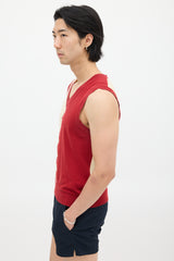 Paul Smith Red & Cream Zig Zag Knit Vest
