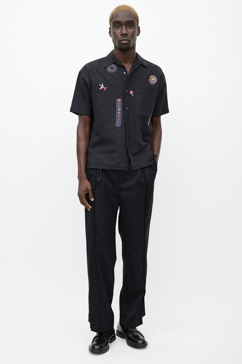 Paul Smith Vintage Washed Black Embroidered Shirt