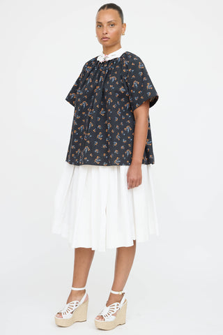 Pleated Wrap Skirt