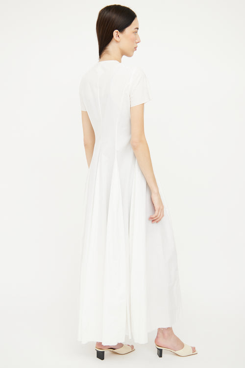 Peachoo + Krejberg White Button Front Maxi Dress