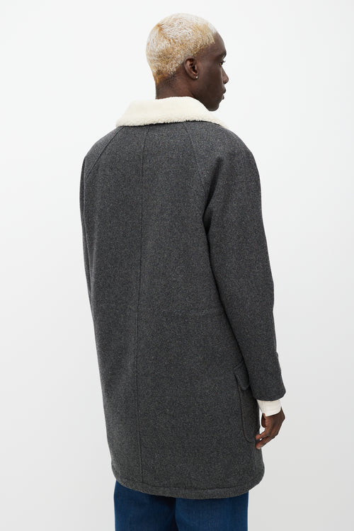 Pendleton Grey & Cream Wool Sherpa Coat