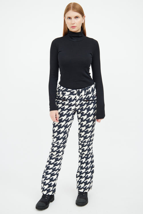 Perfect Moment Black & White Houndstooth Aurora Flare Ski Pant