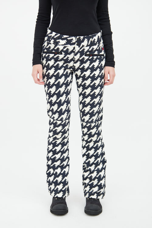 Perfect Moment Black & White Houndstooth Aurora Flare Ski Pant