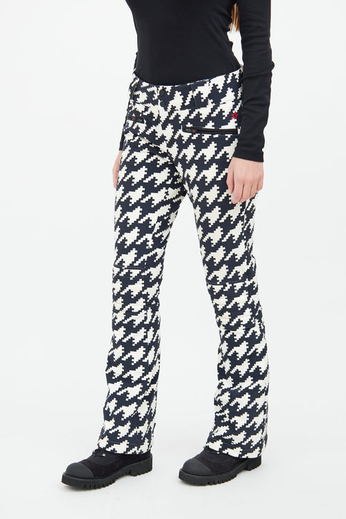 Perfect Moment Black & White Houndstooth Aurora Flare Ski Pant