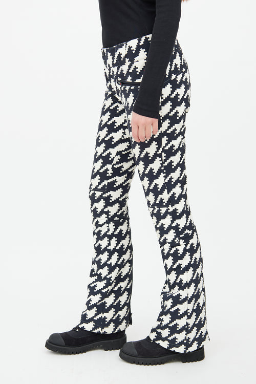 Perfect Moment Black & White Houndstooth Aurora Flare Ski Pant