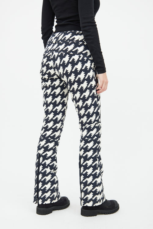 Perfect Moment Black & White Houndstooth Aurora Flare Ski Pant