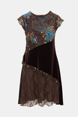 Perry Ellis Vintage Floral & Velvet Dress