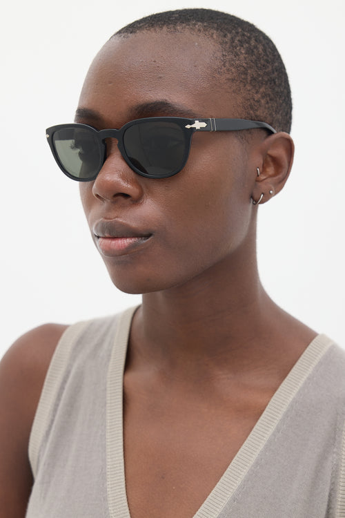 Persol Black 2961-S Round Sunglasses