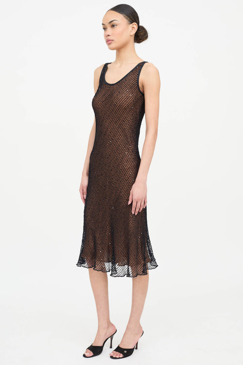 Peter Cohen Fishnet Sequin Dress