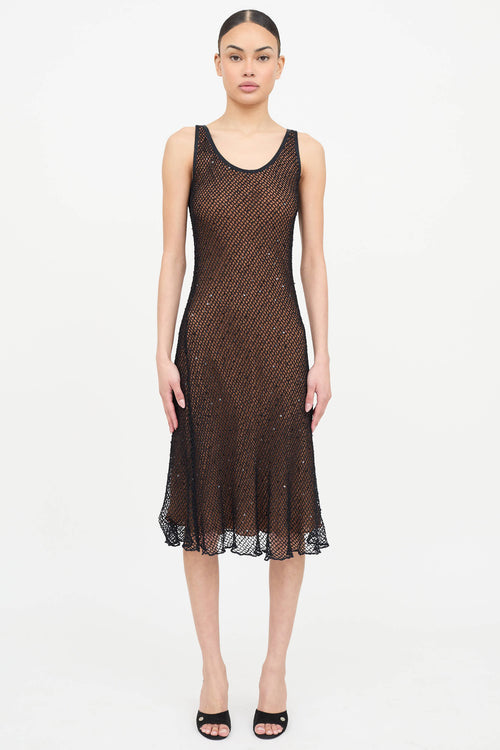 Peter Cohen Fishnet Sequin Dress
