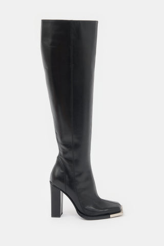 Peter Do Leather Metal Tip Knee Boot