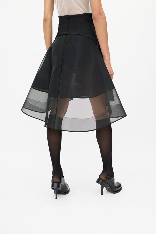 Peter Pilotto Black Structured Metallic Mesh Skirt