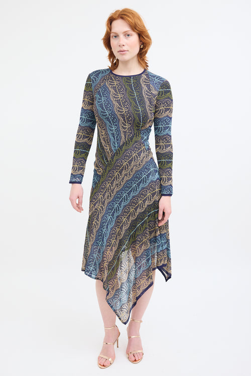 Peter Pilotto Navy & Multi Knit Lace Dress