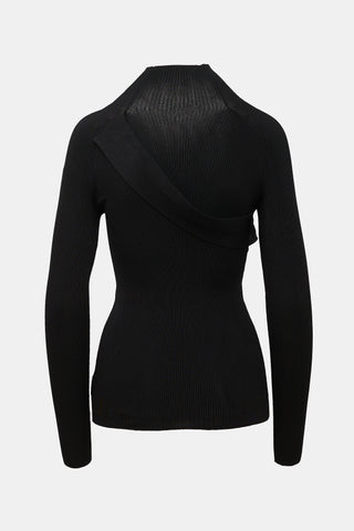 Peter Do Ribbed Sash Turtleneck Sweater
