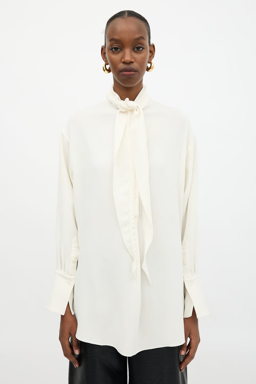 Peter Do SS 2022 Tie Neck Blouse