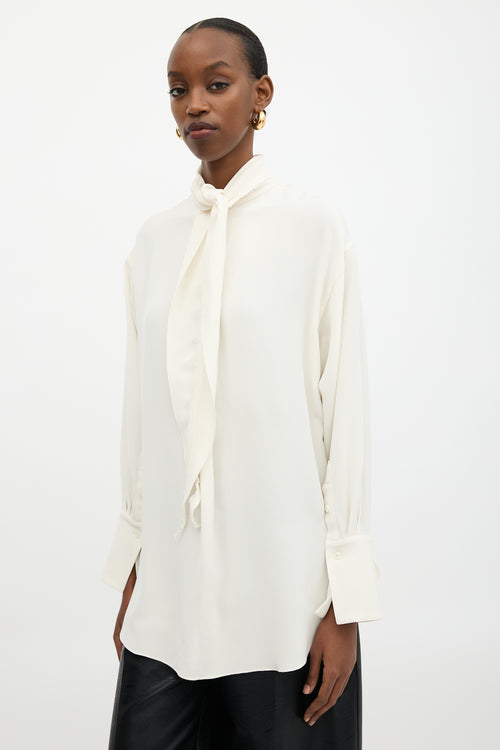 Peter Do SS 2022 Tie Neck Blouse