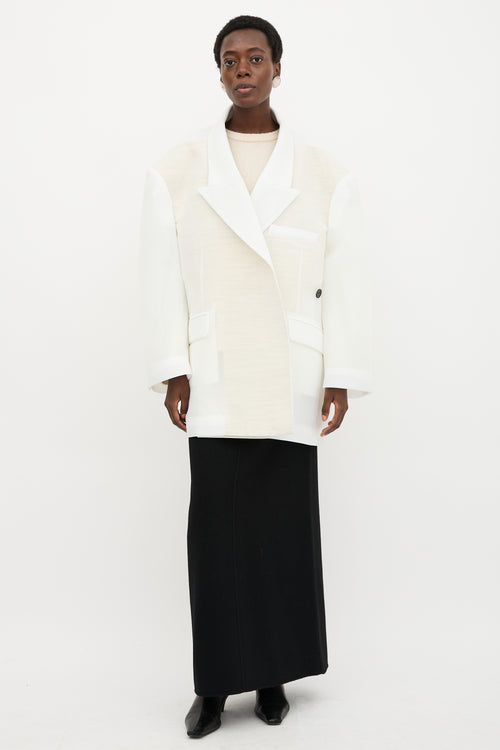 Padded Mesh Oversized Blazer