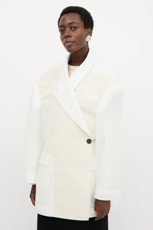 Padded Mesh Oversized Blazer