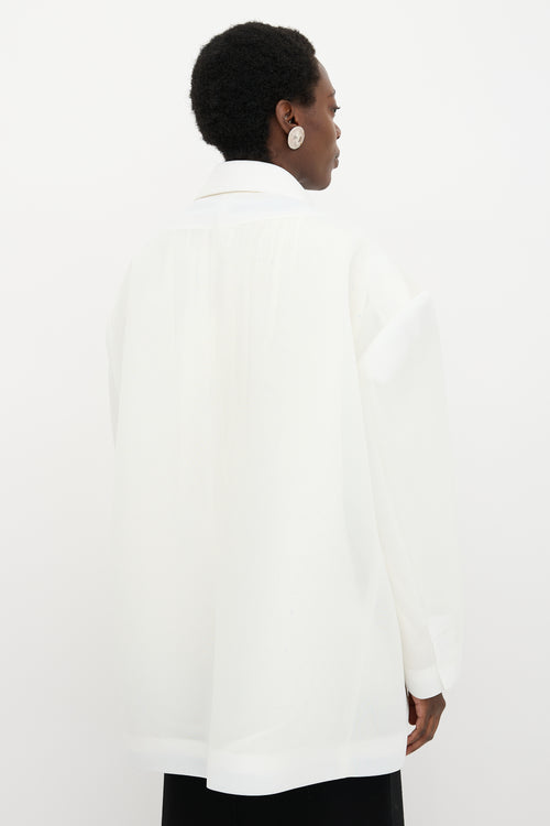 Padded Mesh Oversized Blazer