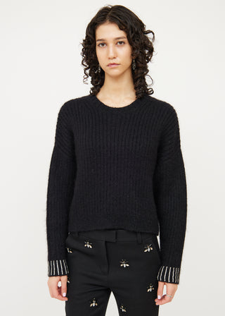 3.1 Phillip Lim Black Rhinestone Long Sleeve Sweater