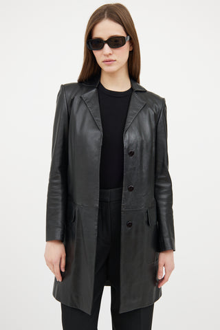 Philosophy Black Leather Coat