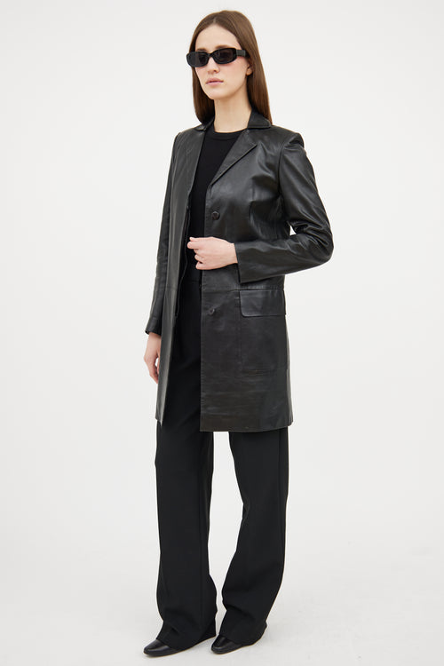 Philosophy Black Leather Coat