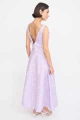 Philosophy Purple Sparkly Floral Jacquard A-Line Dress