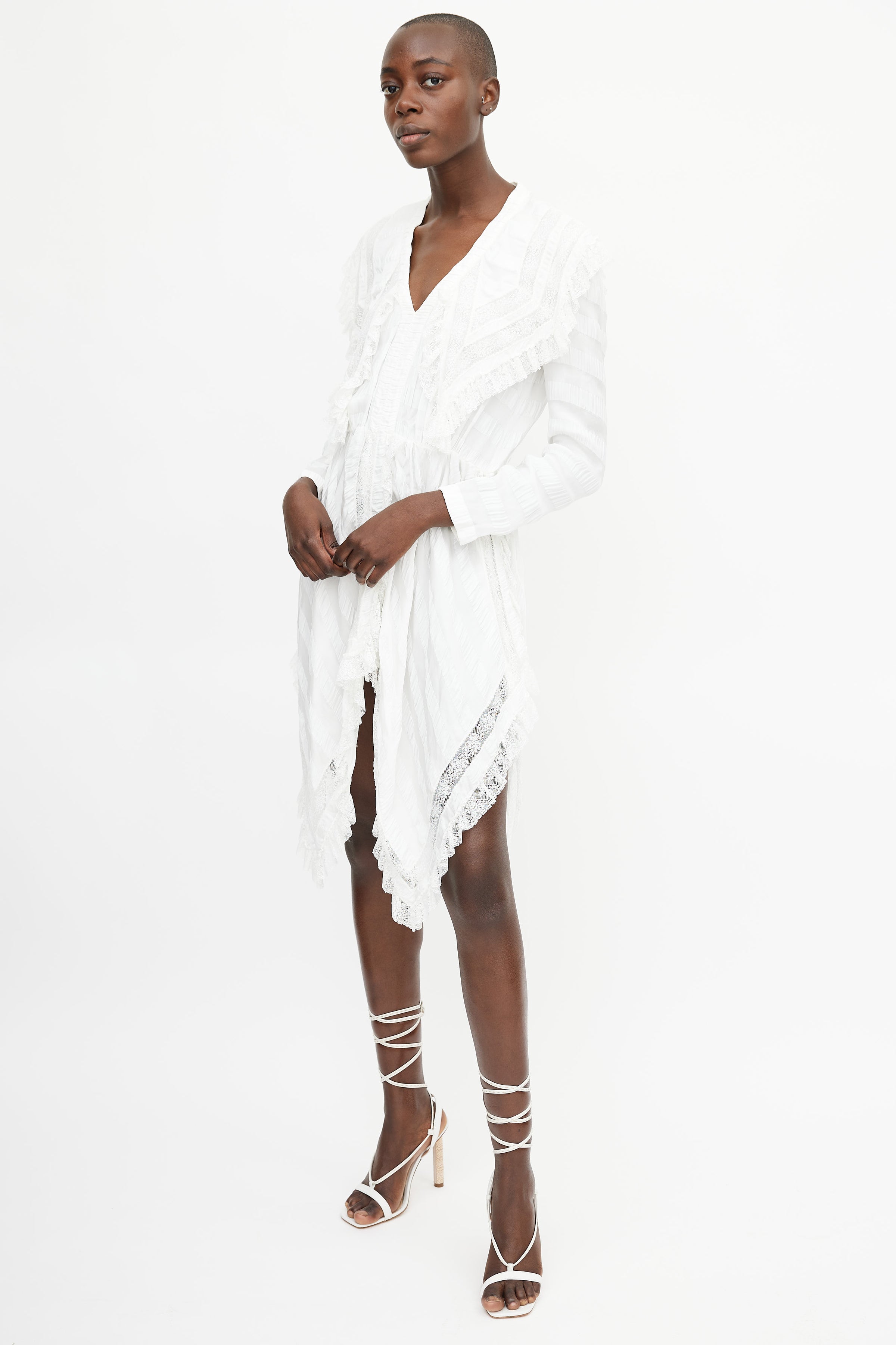Philosophy // White Lace Stripe Dress VSP Consignment Philosophy // White Lace Stripe Dress VSP Consignment