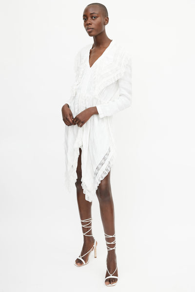 Philosophy // White Lace Stripe Dress – VSP Consignment