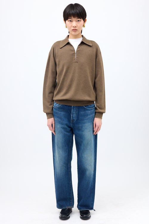 Phoebe Philo Wool Zip Polo Sweater