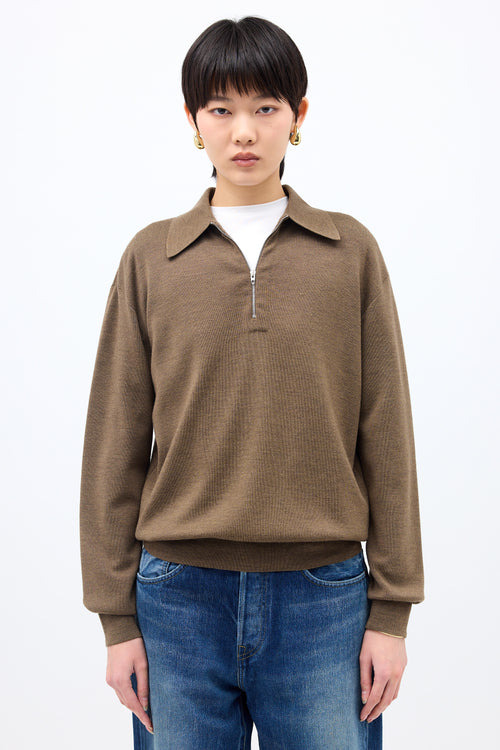Phoebe Philo Wool Zip Polo Sweater