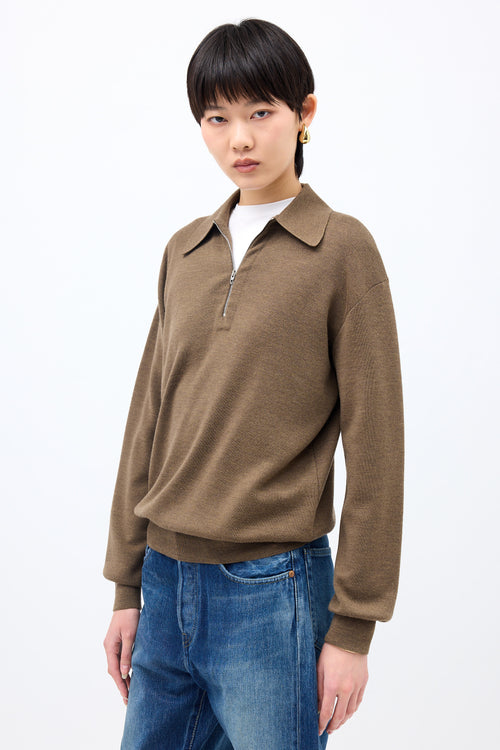 Phoebe Philo Wool Zip Polo Sweater