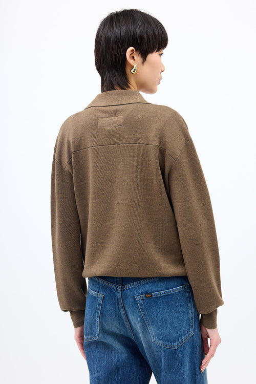 Phoebe Philo Wool Zip Polo Sweater