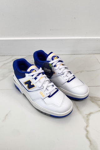 White & Blue 550 Sneaker