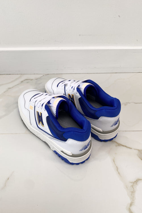 White & Blue 550 Sneaker