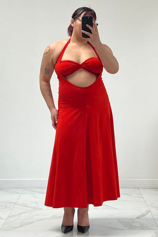 Red Baes Halter Dress