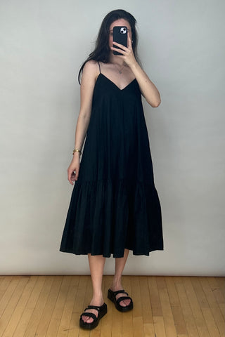 Black Cotton Averie Dress