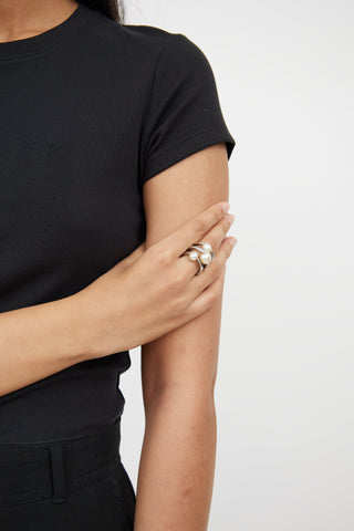 PianegondaSterling Silver Onda Pearl Ring