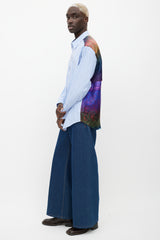 Pierre-Louis Mascia Blue & Multicolour Striped Button Up Shirt