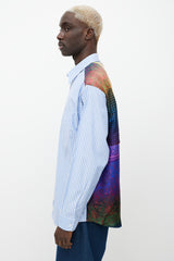 Pierre-Louis Mascia Blue & Multicolour Striped Button Up Shirt