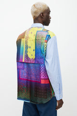 Pierre-Louis Mascia Blue & Multicolour Striped Button Up Shirt